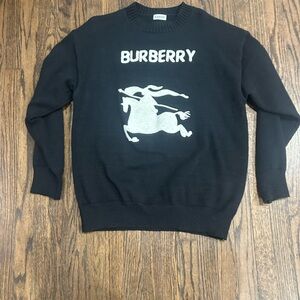 Burberry Black and White Crewneck Sweater for Men